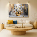 Magnolia Bloom in Gold Abstract Wall Art