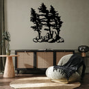 Windy Pines Metal Wall Art – Nature Pine Forest Rustic Cabin Home Decor