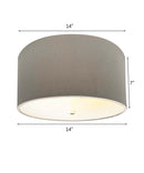 Moderne Flush Mount Conversion Kit 14"w Light Oatmeal Hardback Drum Lampshade