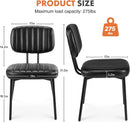 Dining Chairs Set Of 4 Black Faux Leather Seats Mid Century