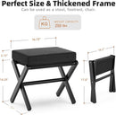 Foldable Foot Stool Black For Contemporary Living Room