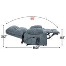 Grey Dual Motor Infinite Position Up to 350 LBS Chenille Power Lift Recliner Chair, Heavy Duty Motion Mechanism with 8-Point Vibration Massage and Lumbar Heating, Dual Cup Holders