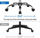 White Leather Ergonomic Office Chair With Height Adjustment