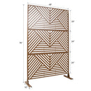 Freestanding Decorative Privacy Screen for Deck Balcony Patio, Metal Privacy Screen 76' H×48' W, Brown