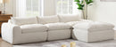 [VIDEO Provided] 116'' Fully Compressed Sofa with High Density Foam, No Assembly Required, Legless Design without Frame, Integrated Backrest and Seat Cushion, Free Combination, Particle Chenille