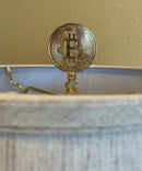2.75"H Bitcoin Token Icon Polished Brass Finish Lamp Finial