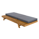 LOUNGE CHAISE SET,SPACE AVAILABLE ON ONE SIDE, ACACIA WOOD WITH WATER-RESISTANT LOUNGE CUSHIONS (Dark Grey/ & 4 INCH THICK) - MATCHING CREAM VERSION AVAILABLE
