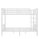 Metal Full XL over Full XL Bunk Bed for Teens and Adults,Space-Saving/Noise Reduced/No Box Spring Needed, White