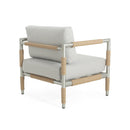 Oriana Aluminum Outdoor Patio Armchair with Thick Cushions in Light Grey
