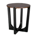ACACIA SOLID WOOD SIDE TABLE,BROWN & BLACK COLOR