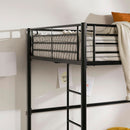 Urban Industrial Metal Double Loft Bunk Bed Full Black