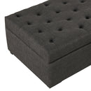 Convertible Ottoman Sleeper with Memory Mattress and Tufted Design, Folding Sofa Bed, Dark Gray Linen, 49.6 Inches