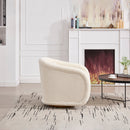 Swivel Accent Chair, 360-degree Swivel Barrel Chair with Teddy Upholstery, Comfy Pumpkin-Shaped Swivel Chair for Living Room, Bedroom, or Office