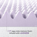 Lavender Infused Queen Memory Foam Topper for Comfort