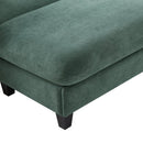 Upholstered Sectional Sofa with Movable Ottoman and Storage in Green Chenille, 83 Inch