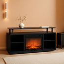 Jensen Open Shelving TV Entertainment Center With Electric Fireplace 55 Inch