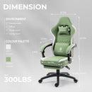 Gaming Chair With Pocket Spring Cushion And Footrest Green