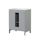 24' Bathroom Vanity with Sink, Bathroom Vanity Cabinet with Two Drawers and Door, Adjustable Shelf, Solid Wood and MDF, Grey (Old Sku:WF309411AAE)