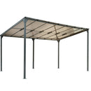 Outdoor Wall-Mounted Gazebo with Sloped Roof Design, UV Protection, and Durable Iron Frame, 14.76x9.22 FT, Gray