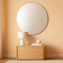 Bathroom Wall Mirror 32 Inch High 24 Inch Wide Beveled Frameless Oval For Bath Vanity And Living Room