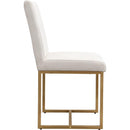 TOPMAX Modern Dining Table Set for 6 Faux Marble Kitchen Table Set with 6 Upholstered Dining Chairs, 7-Piece, White+Golden
