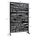 Outdoor & Indoor Privacy Screen Metal Privacy Screen 76' H×48' W Black Steel Decorative Panels