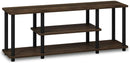 Turn-N-Tube 3-Tier TV Stand 50-Inch TVs No Tools Assembly Columbia Walnut Black
