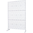 Outdoor & Indoor Privacy Screen Metal Privacy Screen 76' H×48' W, Freestanding Decorative Privacy Screen for Deck Balcony Patio, Privacy Fence Panels for Outside Lawn Garden PS118 WHITE