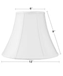 6x12x9.5" CLIP-ON FITTER White Shantung Bell Lampshade