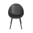 Modern Gable Dining Chair Set of 2 with Weather-Resistant Plastic in Black