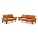 2 Piece Sectional Sofa Set with Movable Pillows, 5 Seat Convertible Couch Sets, Upholstered Sofa for Living Room Office, Bedroom & Apartment, Orange