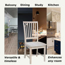 Mission Side Dining Chairs Set Of 2 Solid Parawood Unfinished 39.2 Inch Height