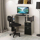 Jaya Simplistic Computer Desk CPU Shelf Oak Grey Black