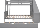 Gray Twin Over Full Bunk Bed With Trundle And Desk