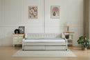 aybed Corner Bed Sofa Bed with Drawers Velvet Upholstered daybed Twin Daybed with Storage, Wood Slat Support (Beige,full,79.9'x58.2'x28.7')