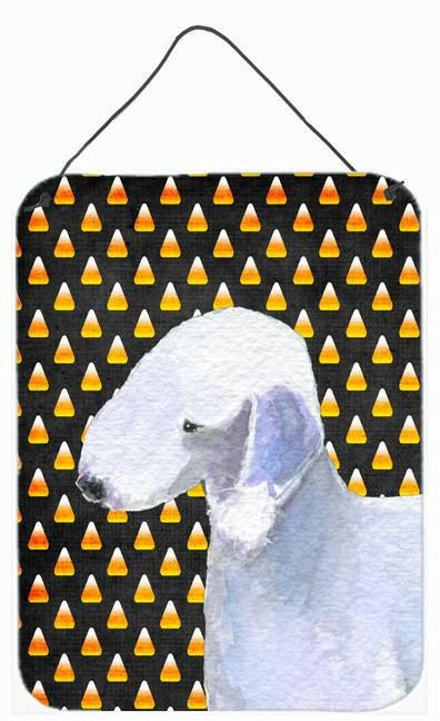 Bedlington Terrier Candy Corn Halloween Portrait Wall or Door Hanging Prints