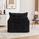 UNITED WE WIN Swivel Barrel Chair - Mid Century Modern Chair, Thick Padded Arm Chair with Solid Metal Base, Comfortable Single Sofa Chair, Swivel Accent Chair for Living Room Bedroom