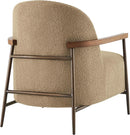 Camel Faux Sherpa Upholstered Armchair Modern Collection