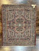 Antique Persian Sarouk Rug 2 x 2.5, Small Sarouk Carpet, Red Floral 1920s Red, Fine 170 KPSI, Wool Handmade Rug