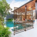 Outdoor & Indoor Privacy Screen Metal Privacy Screen 76' H×48' W, Freestanding Decorative Privacy Screen for Deck Balcony Patio, Privacy Fence Panels for Outside Lawn Garden PS114 BROWN