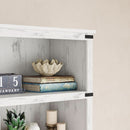 3 Tier Farmhouse Wood Bookcase With Storage White 40 Inch High 31.5 Inch Wide For Living Room And Home Office