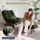 Green Adjustable Backrest Accent Chair With Ottoman