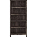 Bush Furniture Tall 5 Shelf Bookcase Dark Gray Hickory