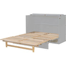 Queen Murphy Bed with Large Drawers,Gray