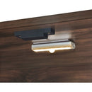 2-Door Wooden Wardrobe Armoire with LED and 4 Storage Shelves, Brown