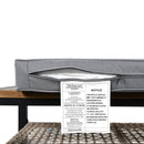Outdoor Sectional Sofa Set 5-Person Patio Seating Group with Cushions and Coffee Table, Grey, Steel & Acacia Wood