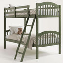 Olive Twin Over Twin Bunk Bed Converts To Two Beds