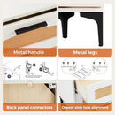 Six Drawer White Dresser With Industrial Steel Base