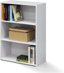 Soft White 3 Tier Bookcase With Open Shelves Living Room