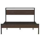 Ceres Queen Size Metal Platform Bed Frame with Wooden Headboard and Footboard, Mattress Foundation, No Box Spring Needed, Large Under Bed Storage, Non-Slip Without Noise, Walnut